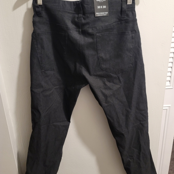 NWT Kenneth Cole Slim Fit 5-Pocket Tech Pant Black Mens 30x30 - Picture 2 of 3
